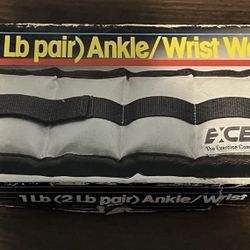 Excel 1 lb. Ankle Wrist Weights Double Strap 2lb Pair