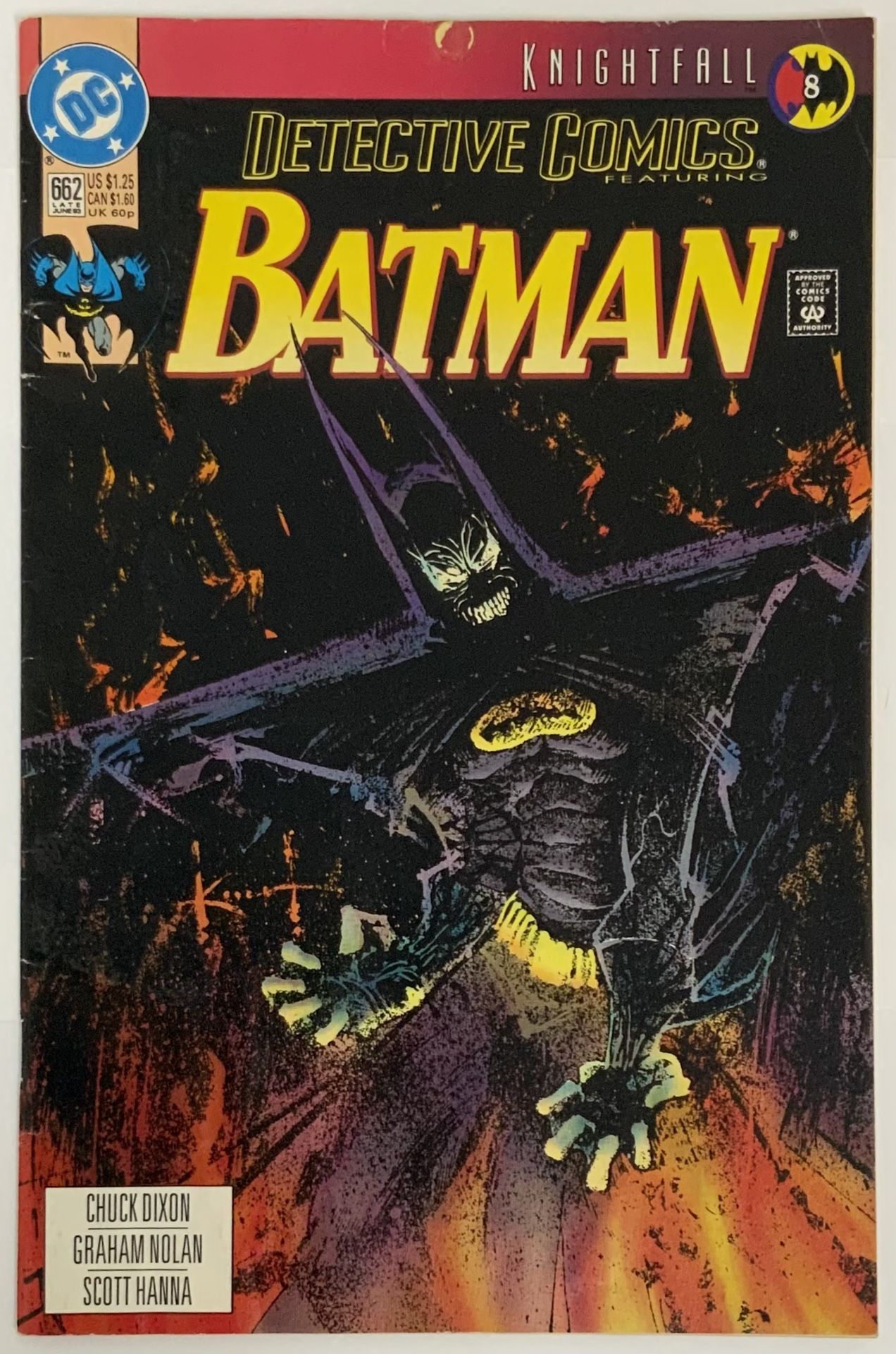 Batman In Detective Comics 662 Direct Edition 1993 Knightfall Part 8 Vs Firefly