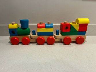 Wooden Stacking Block Train Toy
