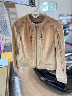 Small Tan Vintage Women’s Harley Davidson Riding Jacket