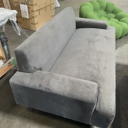 West Elm Gray Velvet Loveseat