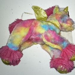 Kids of America Corp Plush Toy Plushie Unicorn Multicolor Tie-Dye Stuffed Animal
