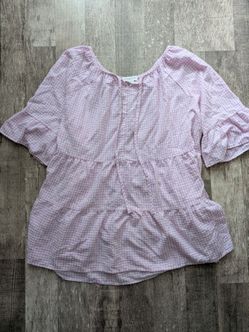 Women's Chic Soul Pink & White Gingham Top