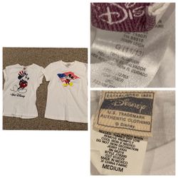 2 GIRLS/WOMENS DISNEY PATRIOTIC SHIRTS