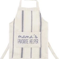 Mudpie child size apron, Sz 3-6 years, mamas favorite helper, embroidered apron