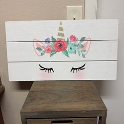 Wooden Unicorn Wall Decor
