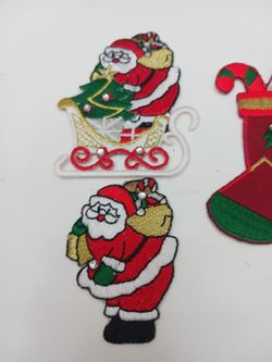 Christmas Embroidered Iron-On Patches Set
