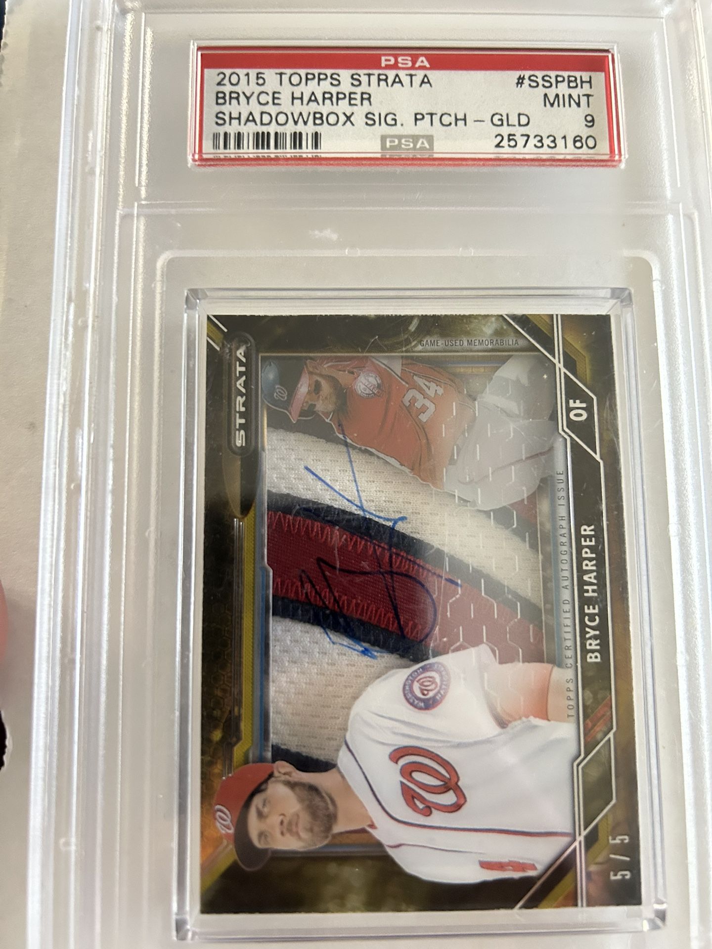 2015 Topps Strata Bryce Harper Shadowbox Signature Gold /5