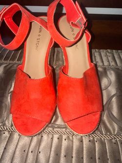 Cherry Red Wedge Sandals