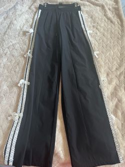 Free haven striped black/white lace bow pants