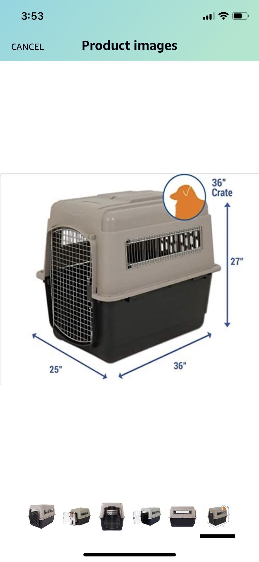 Dog Kennel- Up To 70lbs