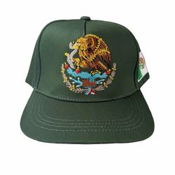 Mexico Mexican Flag Eagle Green Soccer Futbol Embroidered SnapBack Hat Cap