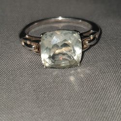 Genuine green amethyst ring