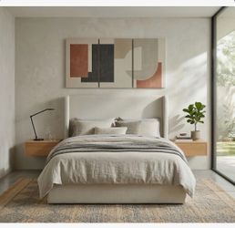 Carmen Upholstered Wingback Bed brand new KING SIZE ( bed only no mattress)