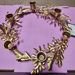 New Gold candle taper candleholder Holds 6 Candles