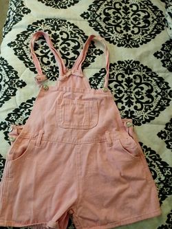 Baby pink womens overall shorts!