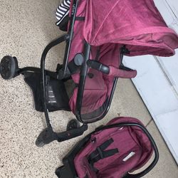 Urbini Pink Stroller And Car Seat Combo