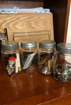 4 Glass Jar with Metal lid set