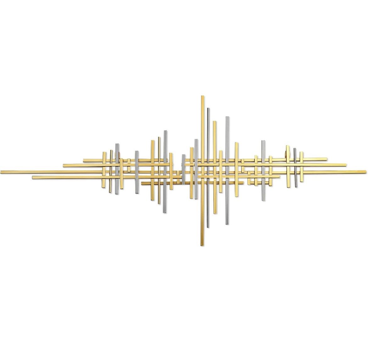 Metal Wall Decor 84”x30” Above Bed Art Gold Silver Home decor