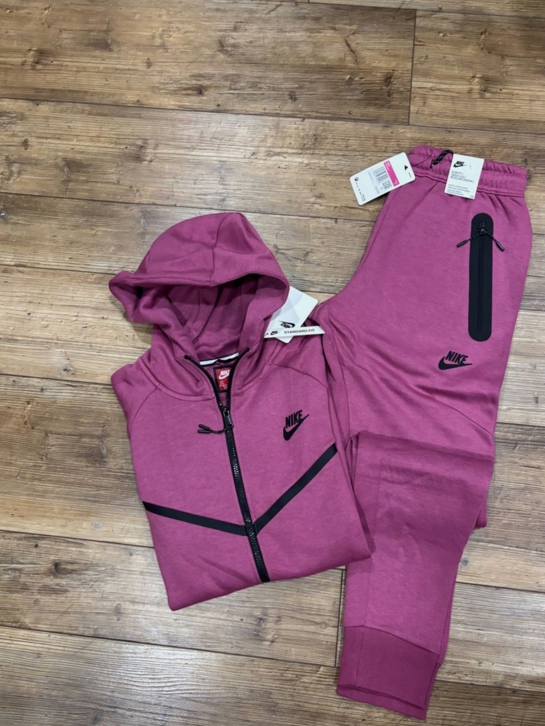 Nike Men's Tech Fleece Full-Zip Pink Size S-XL
