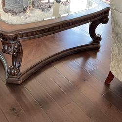 3  wood glass coffee tables