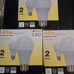 LED light bulbs  2 boxes  of 40W , 1 box of 60W