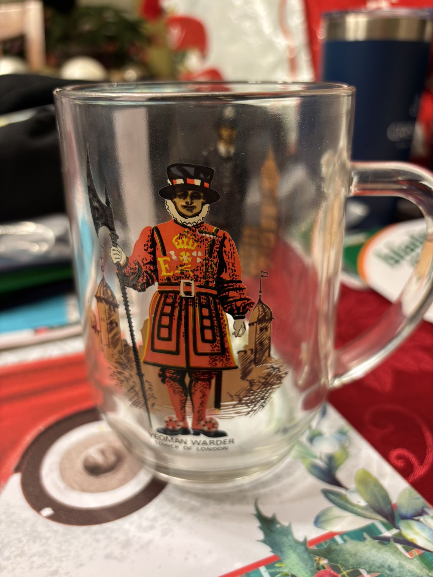 London Policeman/Yeoman Warner Glass Coffee Mug