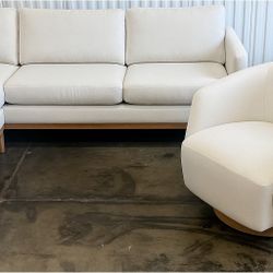 Free Delivery 2 pcs Henredon Murphy Sofa with Reversible Chaise and standalone chair