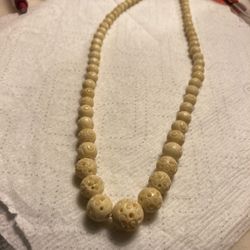 Carved Bovine Beaded Necklace