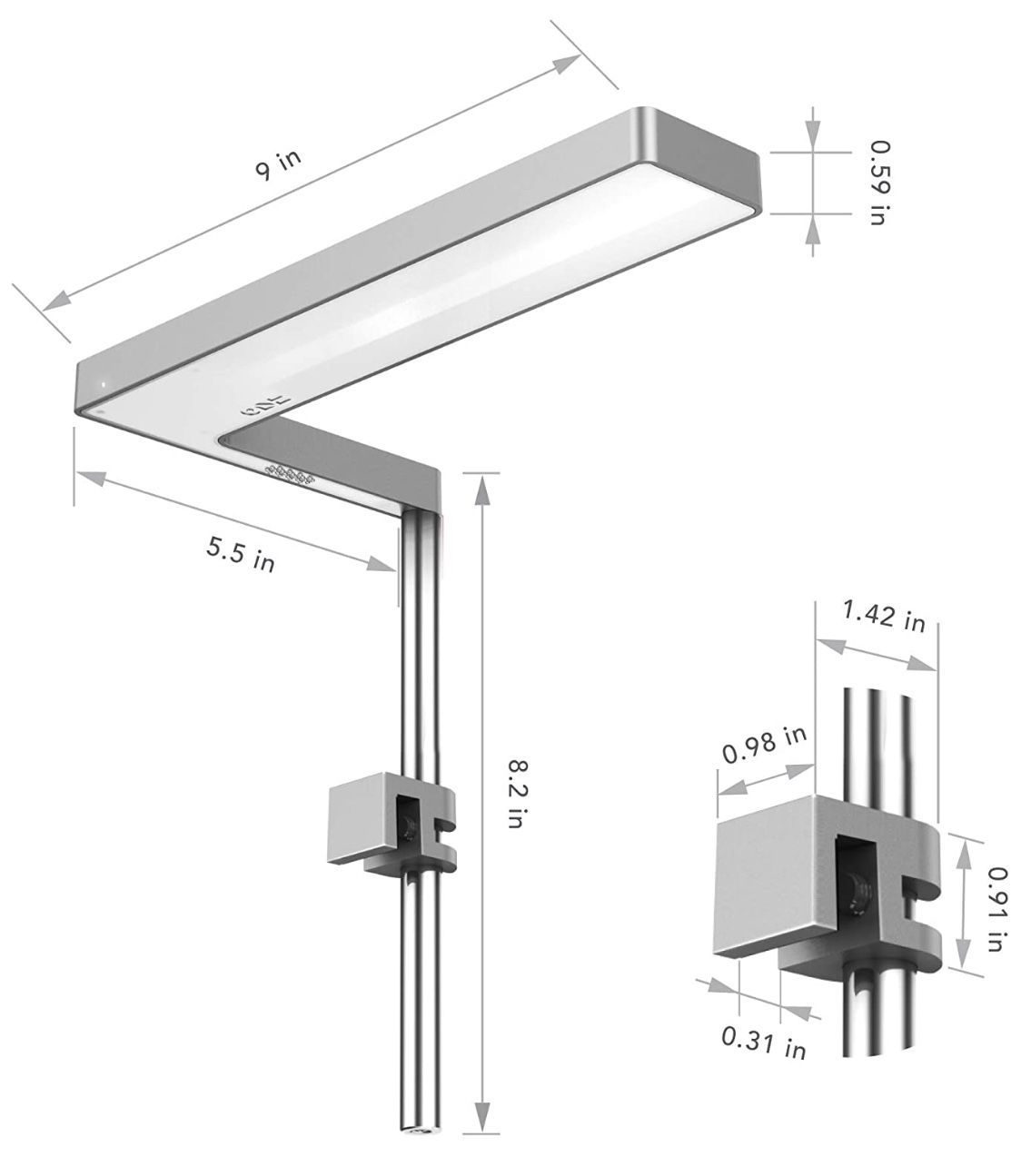 ONF Flat Nano LED Fish tank light (silver)