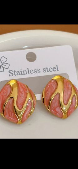 Vintage Enamel and Gold Wave Button Earrings Collection