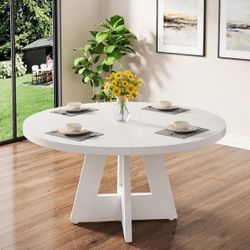 47" Dinner Room Tables for 4-6, Farmhouse Accent Wooden Tabletop NO CHAIRS!!!