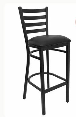 Black metal bar stools