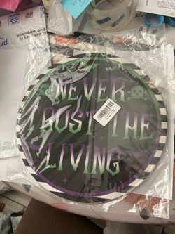 New Never Trust the Living Halloween Round Sign