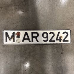 Vintage German Plate For BMW 