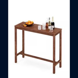 45 in. Teak Standard Rectangle Solid Acacia Wood Console Table Entryway Table Narrow Hall Table Sofa Table   16*