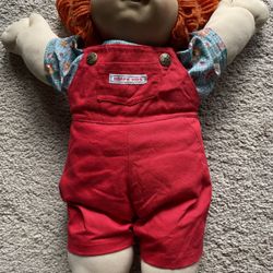 1985 Xavier Roberts Clothed, Green-Eyed, Red-Haired Cabbage Patch Doll