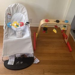 BabyBjorn Bouncer with Toy Bar – Good Condition + FREE LEKA Baby Gym