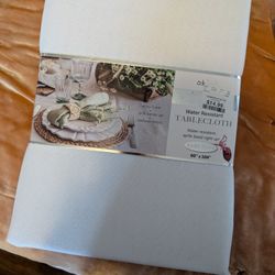 Water Resistant White Tablecloth