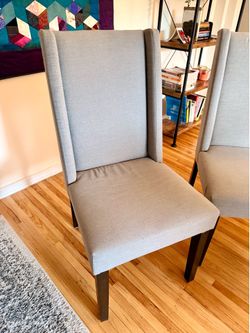4 Modern Upholstered Dining Chairs - Gray