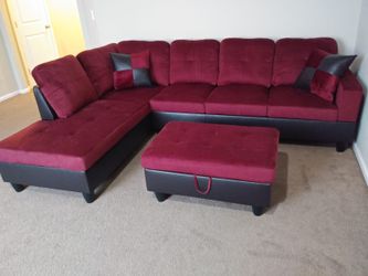 Sectional and ottoman