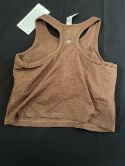Lululemon Brown Ribbed Athletic Crop Tank Top