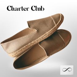 Charter Club Gold Perforated Espadrilles