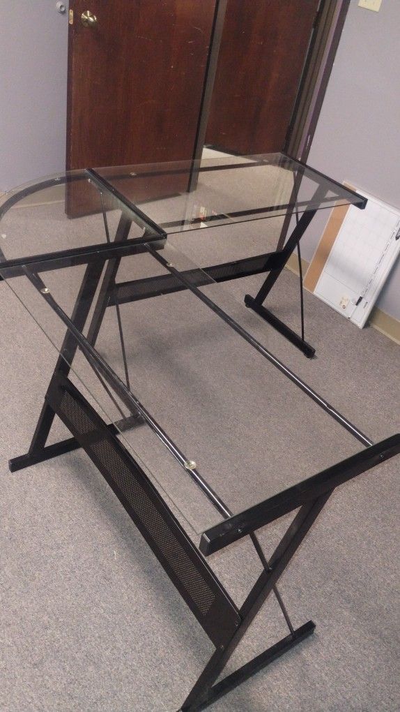 Glass Desk L Shaped