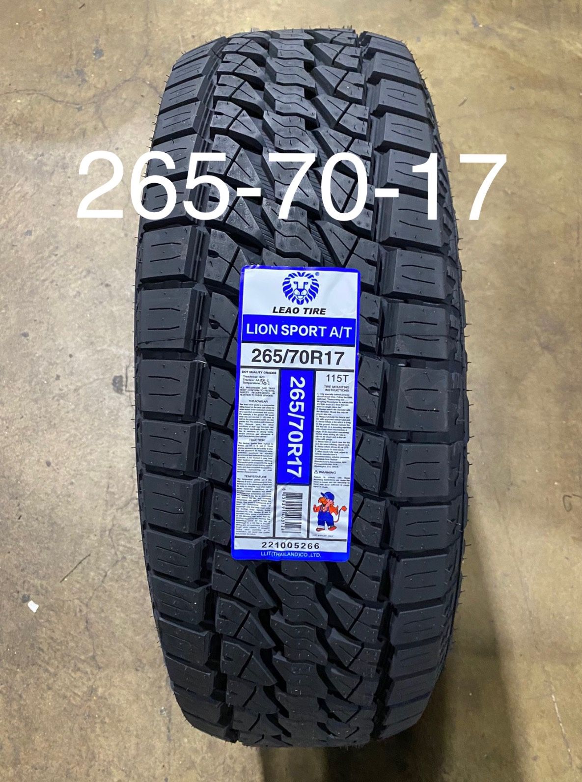 4 New 265 70 17 Allterrain 4ply