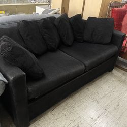 BEAUTIFUL SENIOR OWNED BLACK CORDUROY SOFA BED COUCH VINTAGE CLEA SPOTLESS FROM WESTWOOD