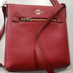 COACH SMALL SHOULDER BAG, RED, NEW