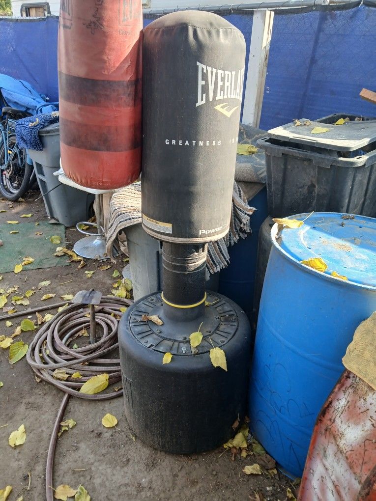 One Hanging Everlast Punching Bag One Standing Everlast Punching Bag