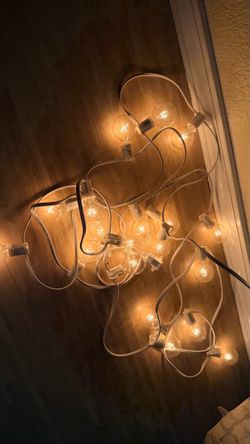 Clear Globe String Lights (Warm White, White Wire)