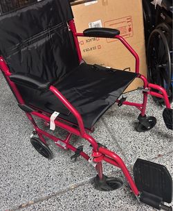 Medline medical transport wheelchair ultra light wheel chair brand new in box leg rest